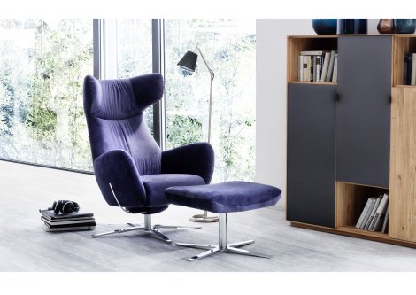 Relaxsessel mit Hocker Stoffbezug- Z20190-1