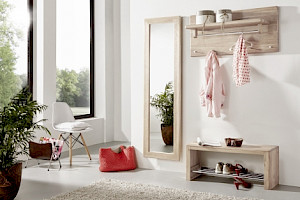 Garderobe Set Holz massiv Wildeiche Z20679-3